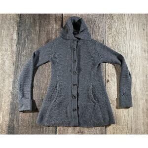 Patagonia Women's Small Grey Merino Wool Sweater Coat Knit Chunky Button